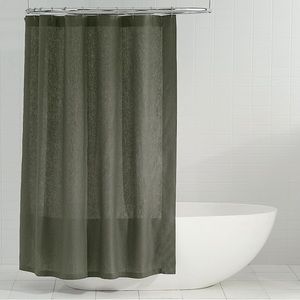 Loden Belgian Linen Hemstitch Shower Curtain, 72